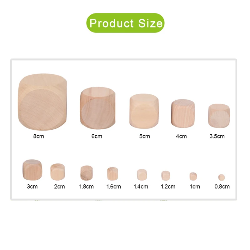 Dice Tower Wooden - 10pcs/Lot D6 6 Sided Blank Wood