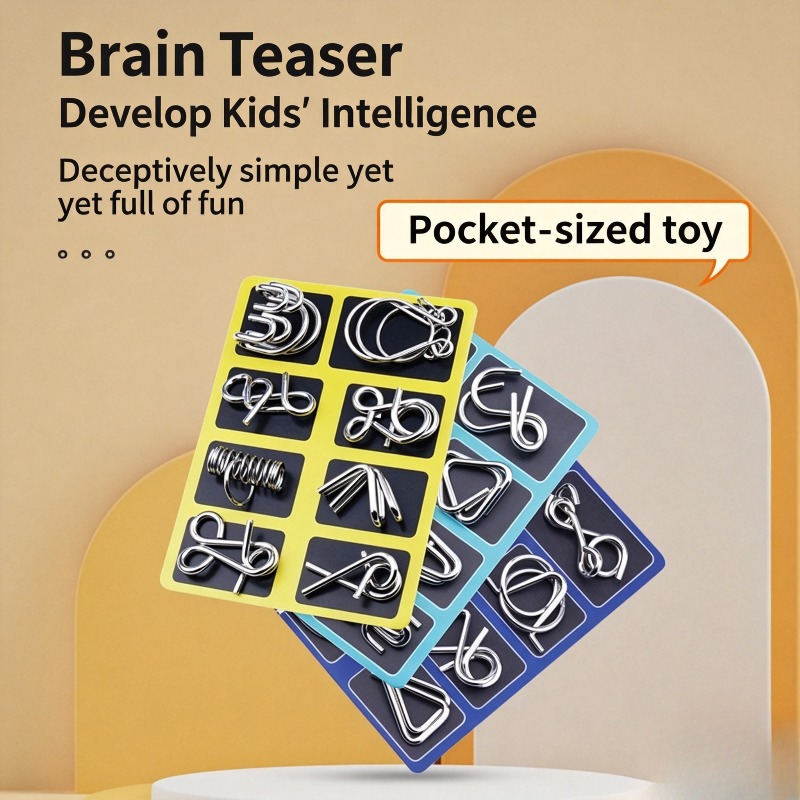 8 Pieces Metal Puzzle Set Clas - Board Game Education review and price