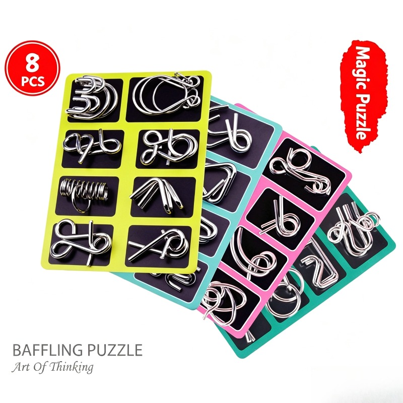 8 Pieces Metal Puzzle Set Clas - Board Game Education review and price