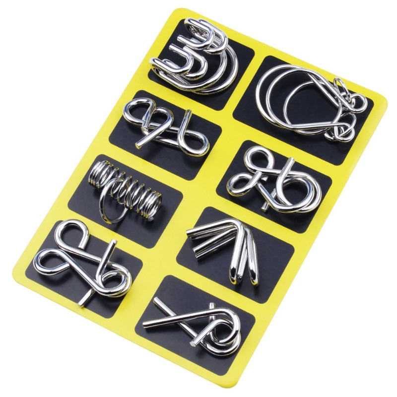 8 Pieces Metal Puzzle Set Clas - Board Game Education review and price