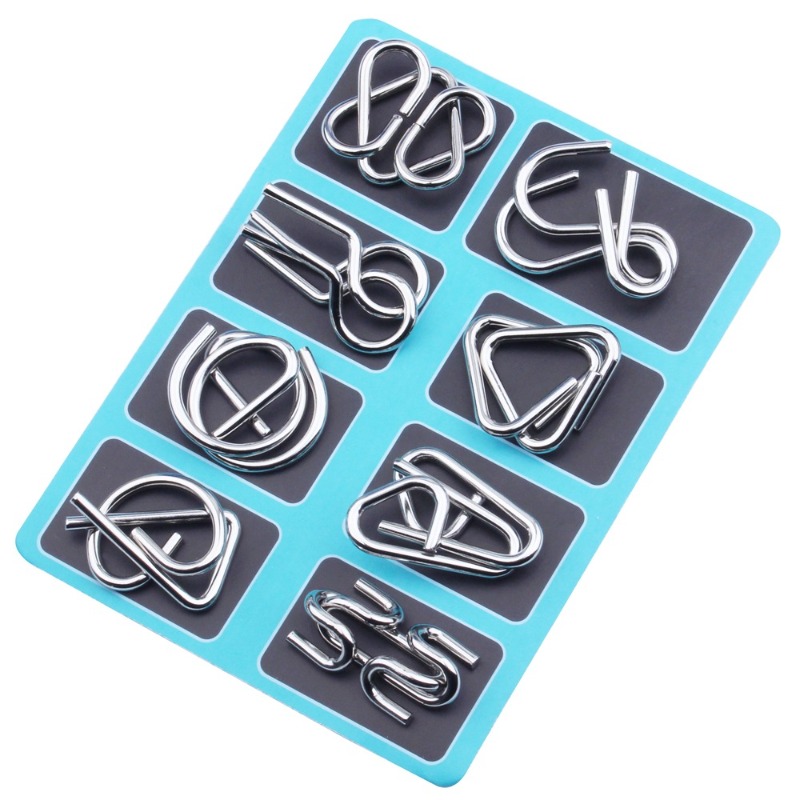 8 Pieces Metal Puzzle Set Clas - Board Game Education review and price