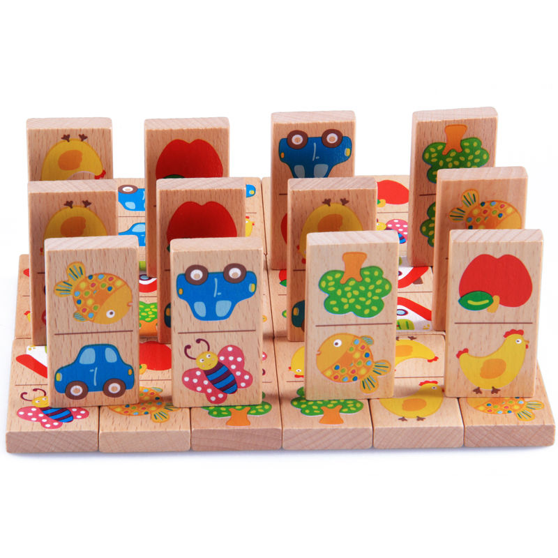 28pcs Baby Wooden Domino Block - Board Game Monopoli review and price