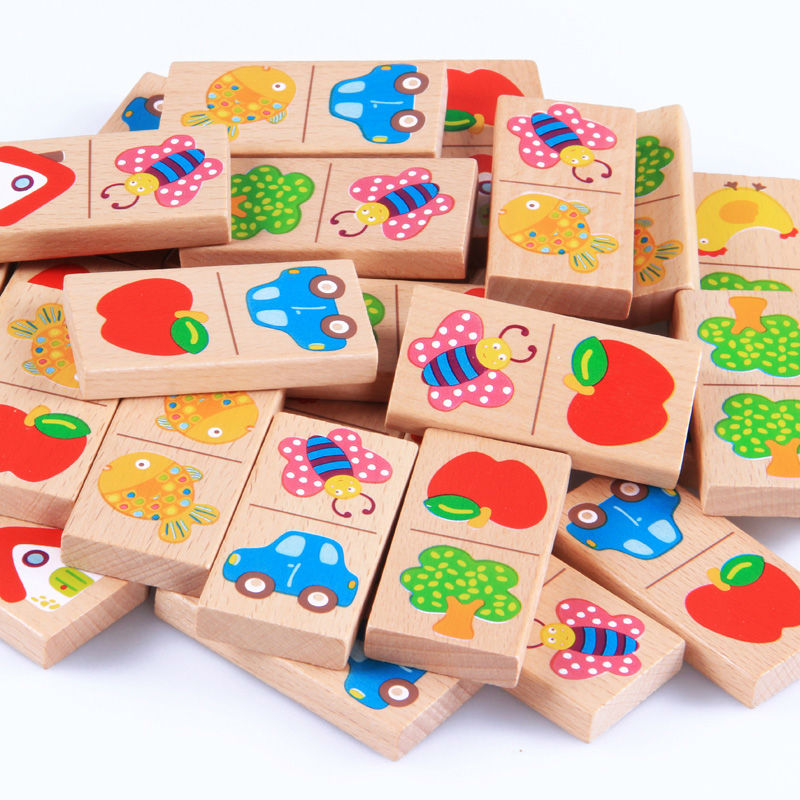 28pcs Baby Wooden Domino Block - Board Game Monopoli review and price
