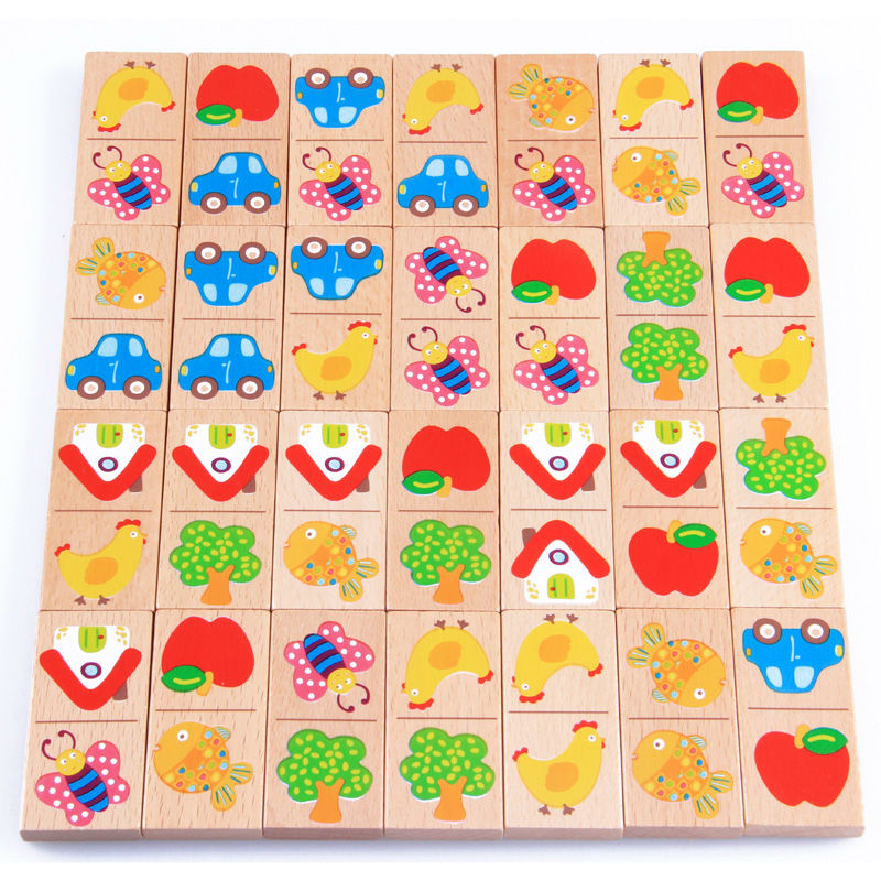28pcs Baby Wooden Domino Block - Board Game Monopoli review and price