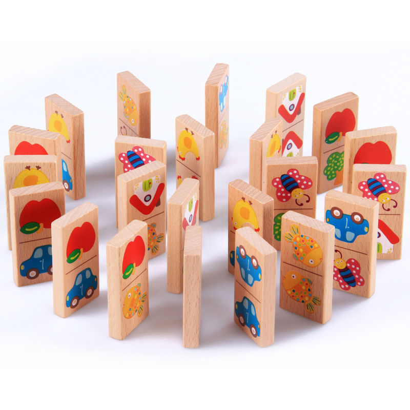 28pcs Baby Wooden Domino Block - Board Game Monopoli review and price