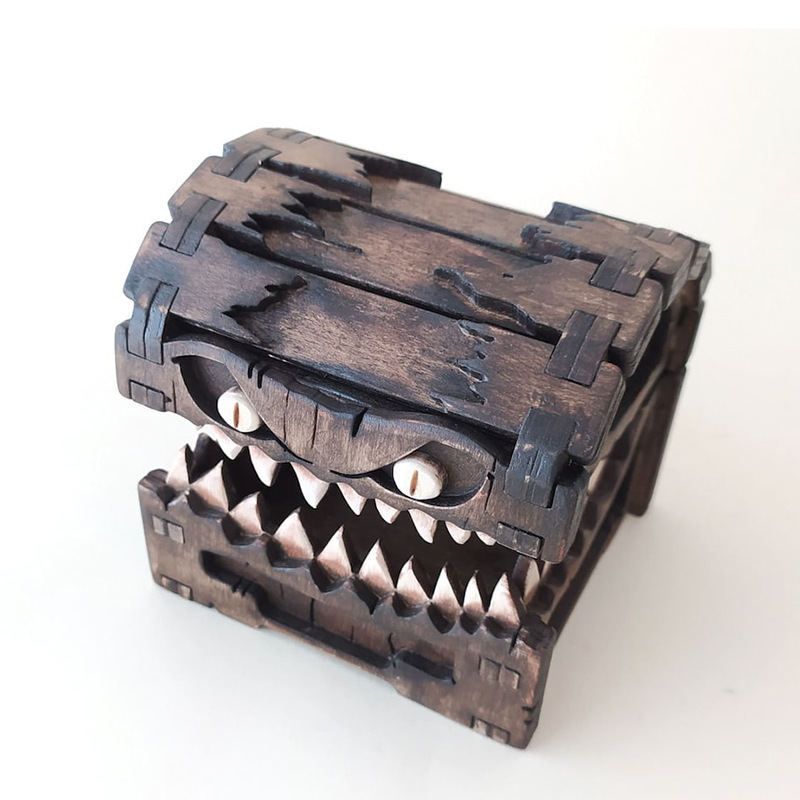 Mimic Chest for Dungeons and D - Dice Tower Wooden review and price