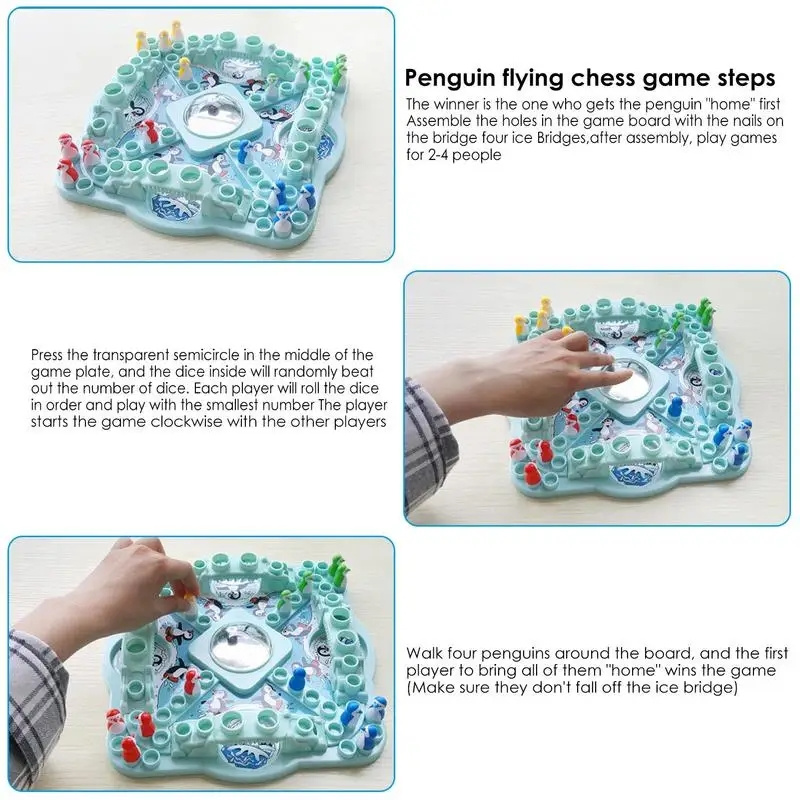 Multiplayer Penguin Flying Che - Board Game Land review and price
