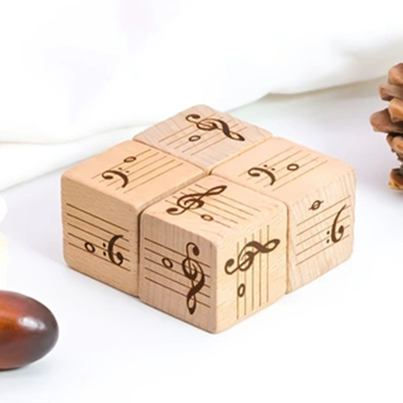 4Pcs Wooden Music Note Dice Se - Dice Tower Wooden review and price
