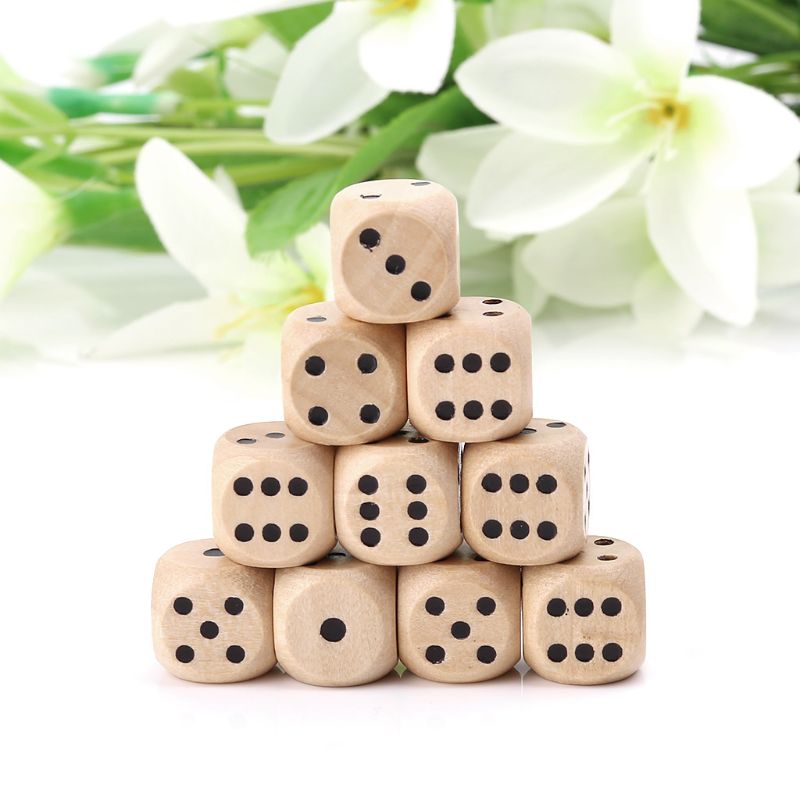10Pcs Wooden 6 Sided D6 Faces  - Dice Tower Wooden review and price